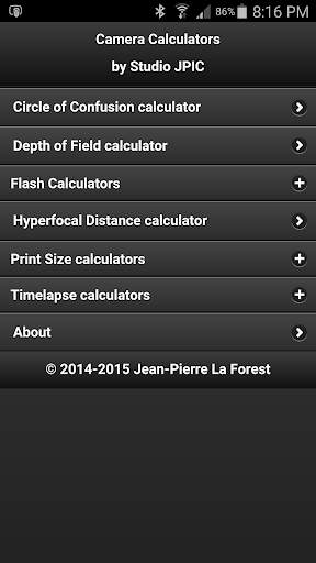 Camera Calculators screenshot 1