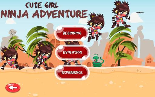 Cute Ninja Girl Adventure Free game screenshot 2