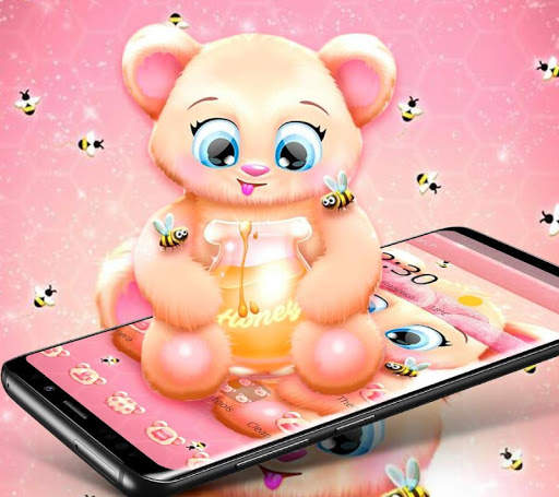 Pink Cartoon Teddy Bear Theme screenshot 3