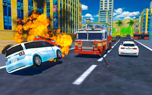 Flying Robot Fire Truck Game screenshot 1