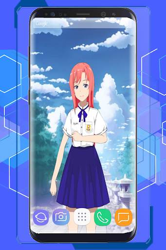 Anime Schoolgirl Interactive Live Wallpaper screenshot 1