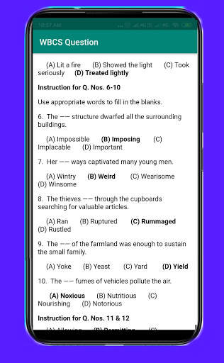 WBCS Previous 11 year Solved Question Paper screenshot 5