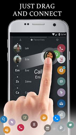 Leather Black Phone Dialer Theme screenshot 3