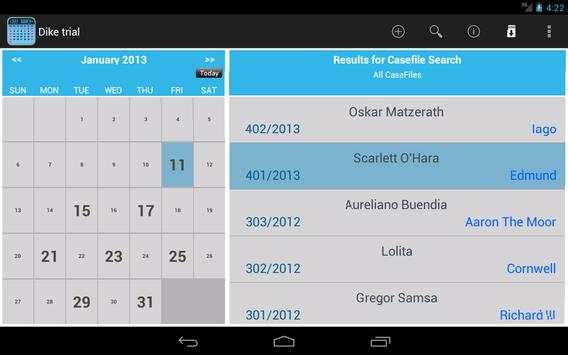 Dike trial: Calendar 4 Lawyers screenshot 11