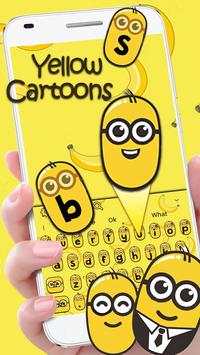 Yellow Cute Cartoon Keyboard Theme screenshot 2