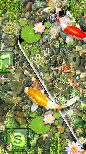 3D Koi Fish Water Stone Theme screenshot 3