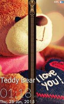 Teddy Bear Zipper Lock Screen screenshot 1