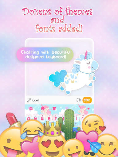 Fluffy Unicorn Keyboard Theme for Girls screenshot 2