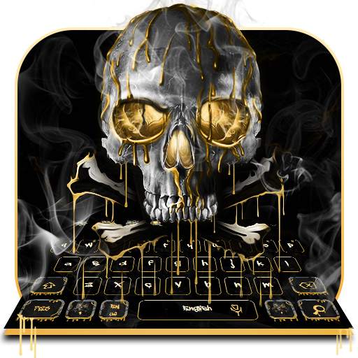 Gold Black Horrific Skull  keyboard 10001002