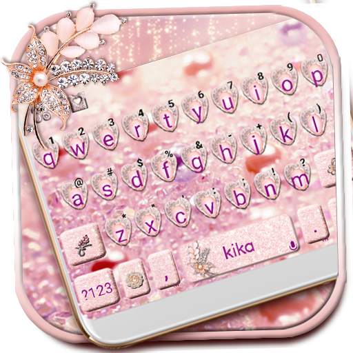 Diamond Pearl Heart Keyboard Theme 1.0