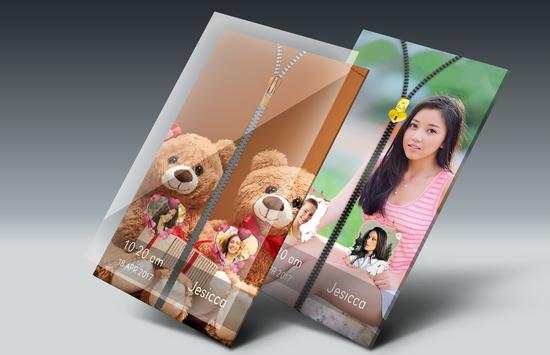 Teddy Bear Zipper Lock Screen screenshot 1