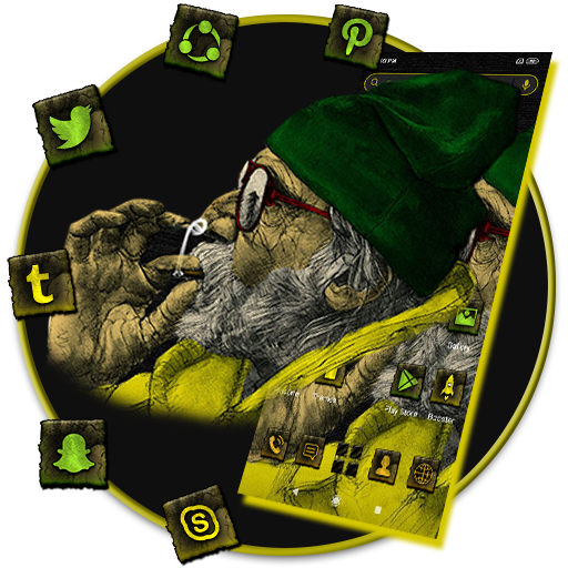 Old Man Smoking Launcher Theme icon