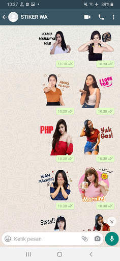 Stiker WA Model Cewek Cantik Indo WAStickerApps screenshot 1