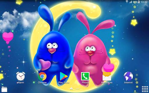 Bunnies Romantic Live Wallpaper screenshot 5
