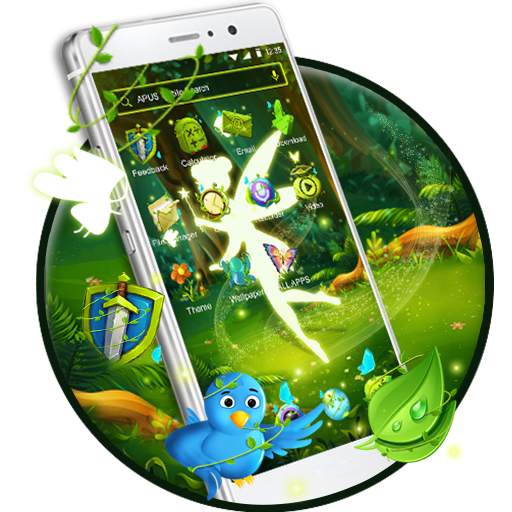Green Fairy Butterfly-APUS Stylish Theme 2.0