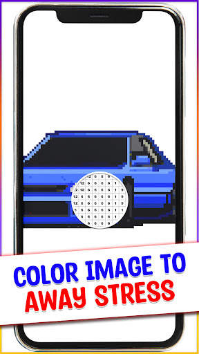 Racing Cars Pixel Art Coloring скриншот 2
