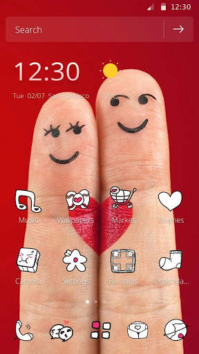 Red Lover Finger Romantic Heart Theme screenshot 4