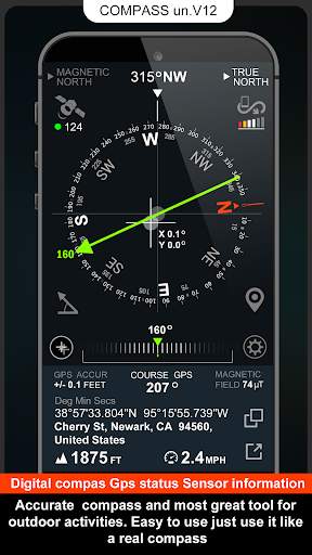 Digital Compas, Gps Status, Sensor information screenshot 1