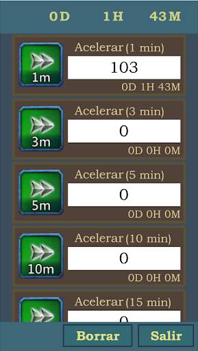 Calculadora Speed Up Lords Mobile screenshot 1