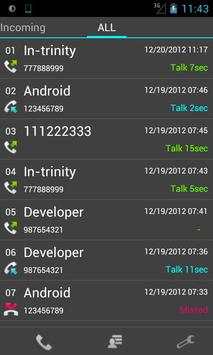 Slide Call-log Free screenshot 1