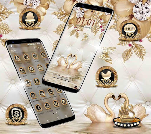 Golden Swan Launcher Theme screenshot 5