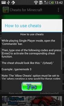 Cheat codes for Minecraft screenshot 3