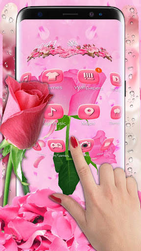 Tema mawar merah muda screenshot 1