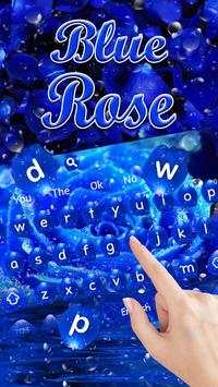 Beautiful Shiny Blue Rose Petal Keyboard Theme screenshot 2