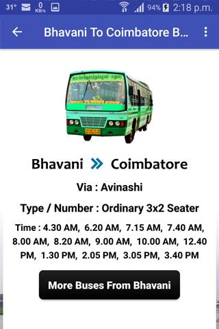 Bhavani Bus Info screenshot 6