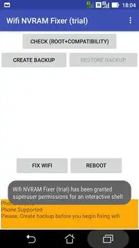 WIFI NVRAM FIXER [ROOT] screenshot 2