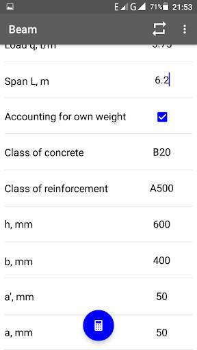 Calculation of the reinforced concrete beam screenshot 2