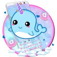 Youthful Unicorn whale Keyboard Theme