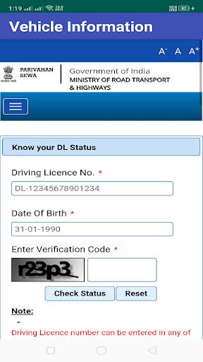 RTO Vehicle & DL Details screenshot 2