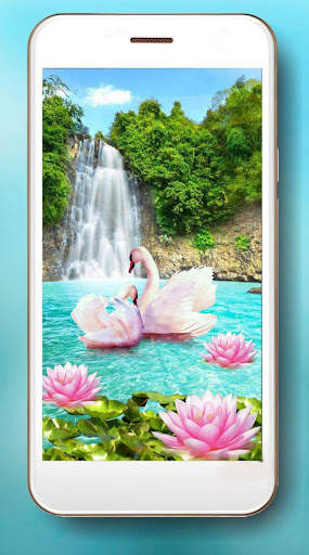 Swans Waterfalls Live Wallpaper screenshot 5