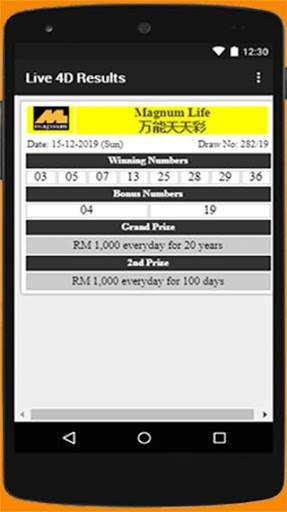 Live 4D Results screenshot 6