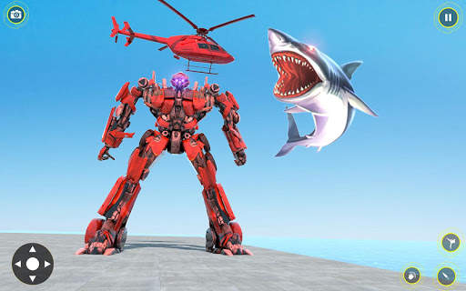 Police Shark Robot Car Transform Simulator screenshot 1