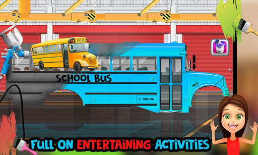 School Bus Builder Factory – Build Transport Truck screenshot 1