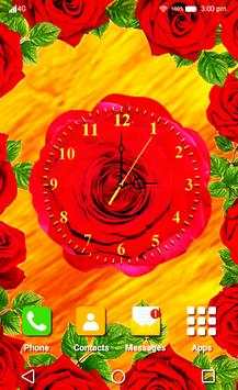 Red Rose Clock Live Wallpaper screenshot 1