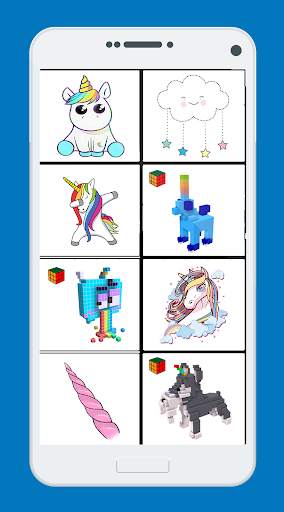 how to Coloring 3D unicorn by numbers pixel art screenshot 4