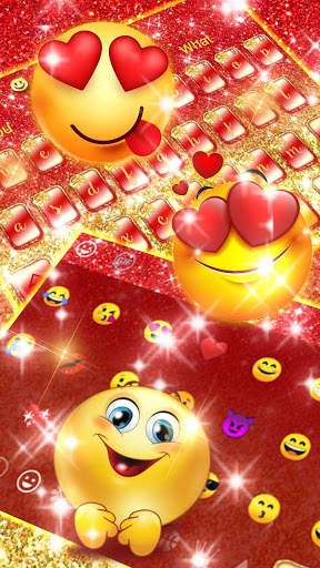 Golden Glitter Bow Keyboard Theme screenshot 3