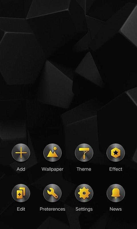 Golden Black Go Launcher Theme screenshot 5