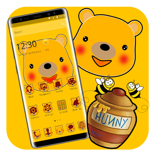 Kawaii Yellow Pooh Bear theme icon