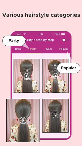 Hairstyles Step by Step Videos for Girls screenshot 2