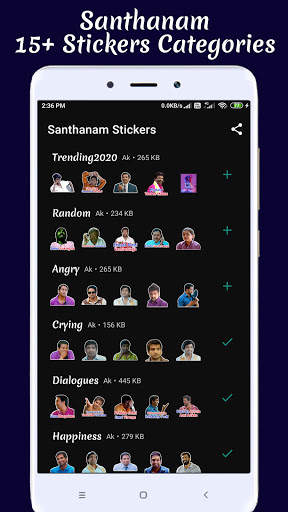 Santhanam Stickers for  WhatsApp (Tamil Stickers) screenshot 2