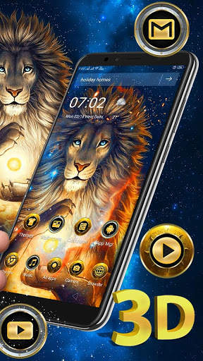3D Galaxy Lion Parallax Theme🦁 screenshot 4