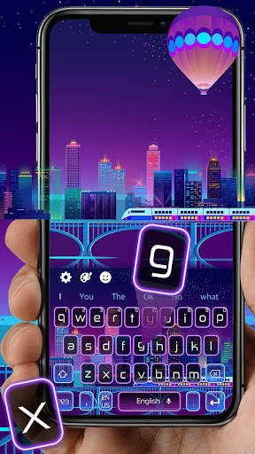 3D Live Neon City Life Keyboard Theme screenshot 2