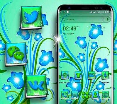 Paper Flower Blue Launcher Theme screenshot 1