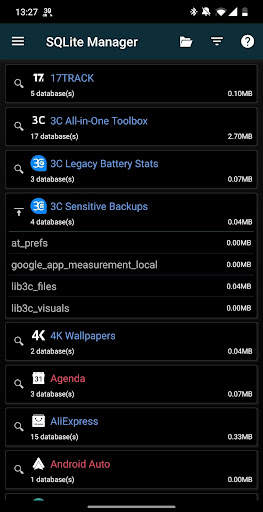 3C SQLite Manager (root) screenshot 1