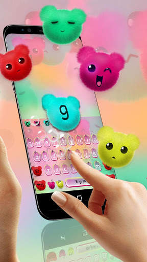 Kawaii Fluffy Teddy Bear Keyboard Theme screenshot 2