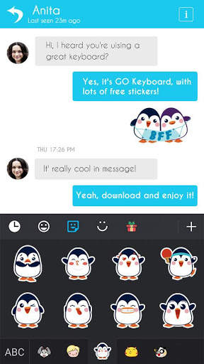 GO Keyboard Pingu Sticker screenshot 4
